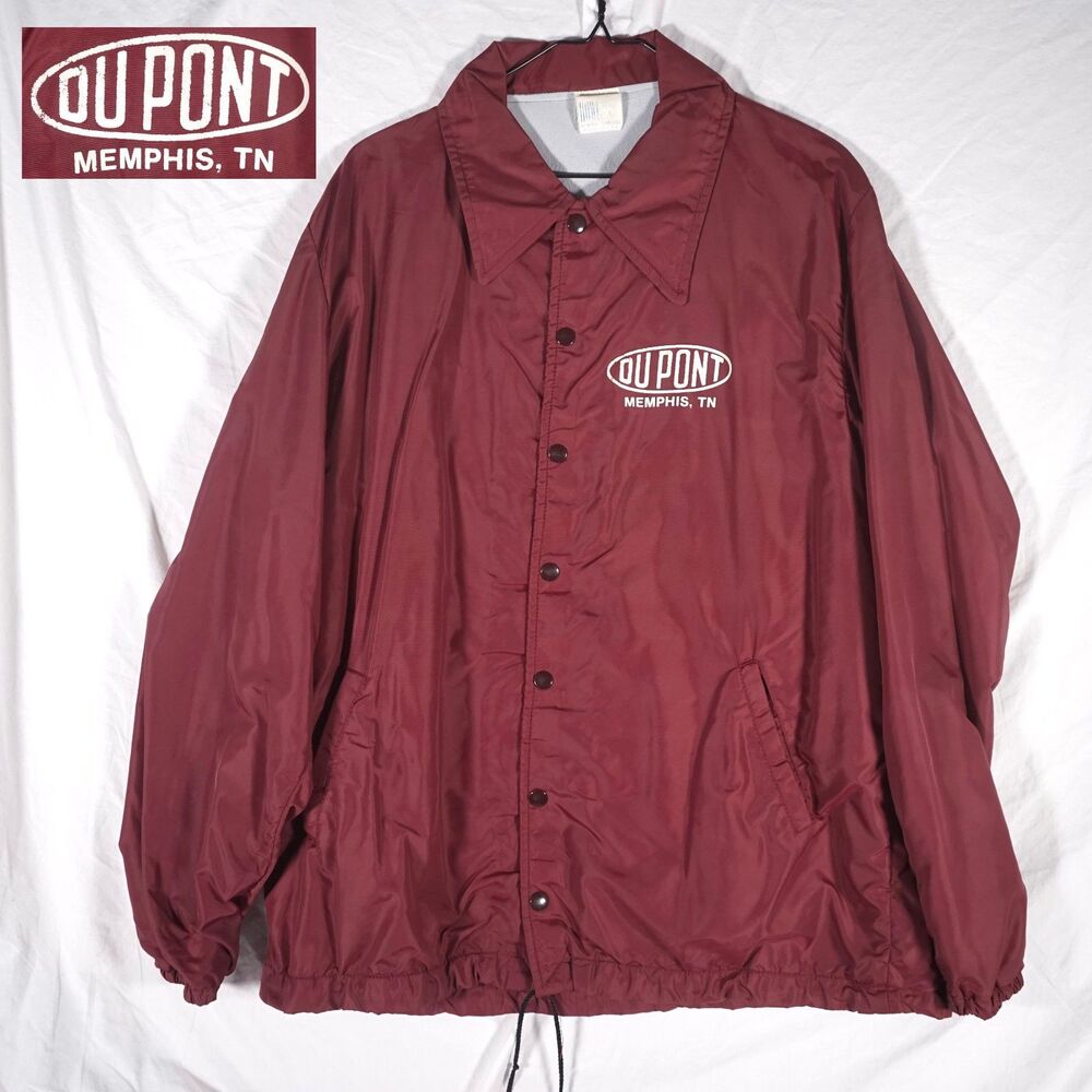 Vintage HOWE DuPont Jacket Snap Button Made in USA Maroon Large